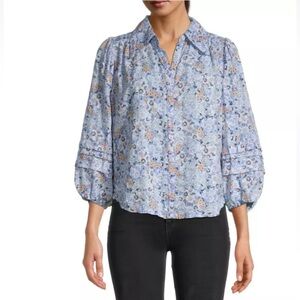 Free People Happy Days Floral Blouse, Size Small